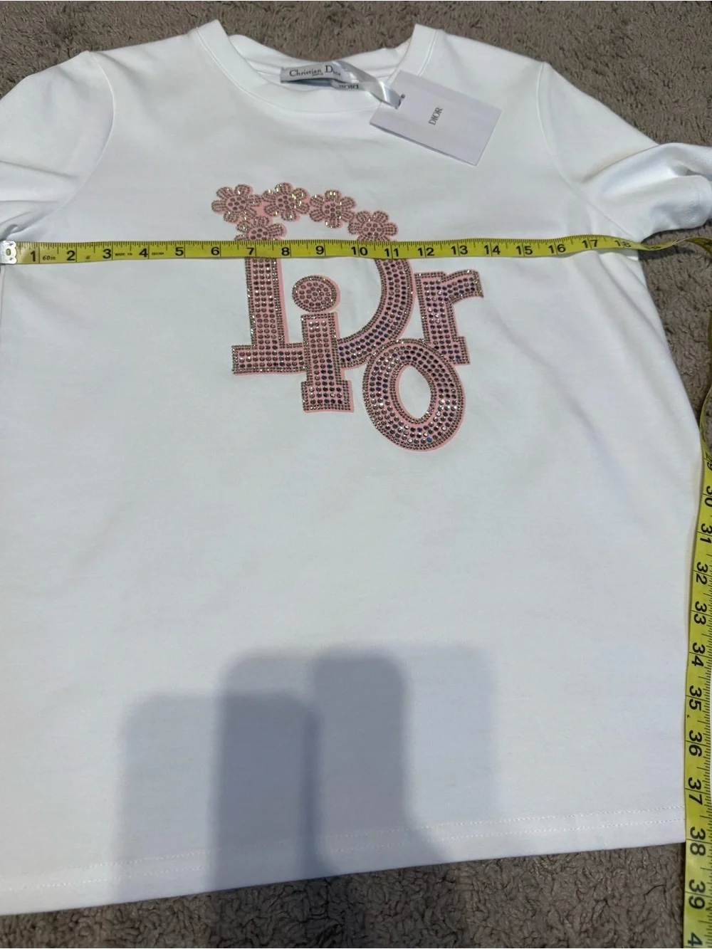 White Rhinestone Style Logo Tee - Picture 4 of 6